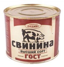 Свинина тушеная Семейный бюджет ГОСТ в/с (500 гр) ж/б