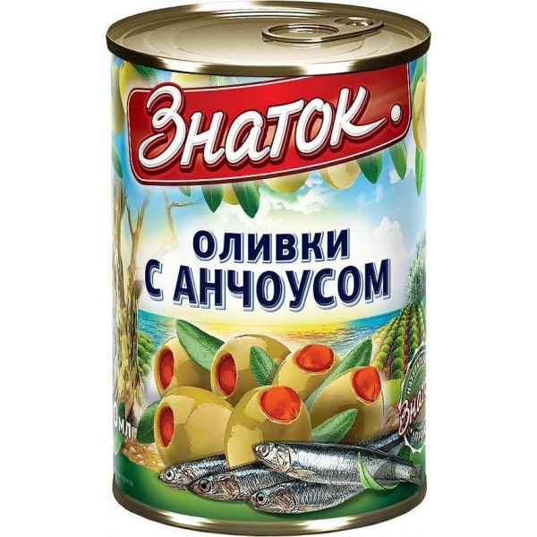Оливки с анчоусом Знаток (280 гр) Оливки с анчоусом Знаток (280 гр)