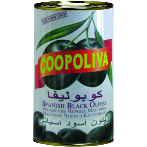 Маслины Coopoliva XL Испанские черные с/к (350 гр)