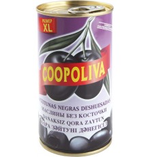 Маслины Coopoliva XL Испанские черные б/к (350 гр)