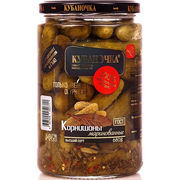 Корнишоны Кубаночка маринованные (720 мл) ст/б Корнишоны Кубаночка маринованные (720 мл) ст/б