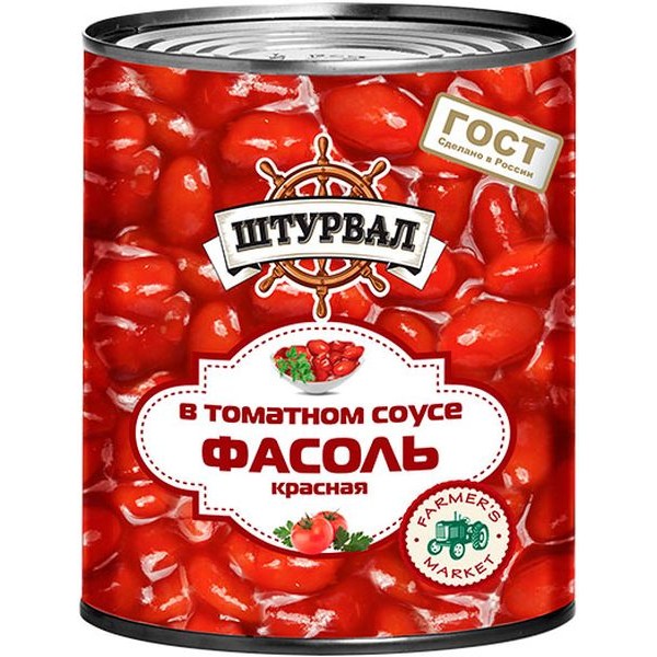 Фасоль красная в томатном соусе Штурвал (400 гр) Фасоль красная в томатном соусе Штурвал (400 гр)