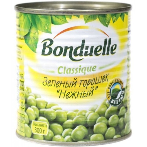 Горошек зелёный Bonduelle Нежный (300 гр)