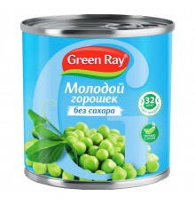 Горошек зелёный Green Ray без сахара (425 мл)