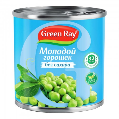Горошек зелёный Green Ray без сахара (425 мл)