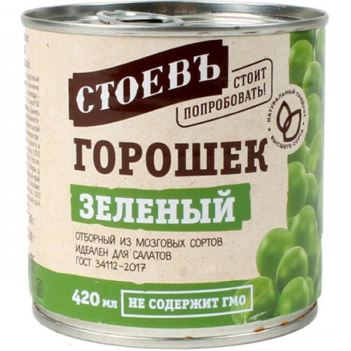 Горошек зеленый Стоевъ (400 гр) ж/б