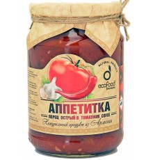 Перец острый в томатном соусе Ecofood Аппетитка (750 гр)