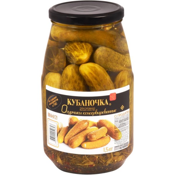 Огурцы консервированные Кубаночка (1.5 кг) Огурцы консервированные Кубаночка (1.5 кг)