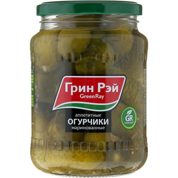 Огурчики Green Ray Маринованные (720 мл) ст/б Огурчики Green Ray Маринованные (720 мл) ст/б