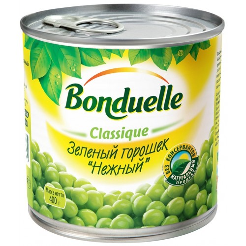 Горошек зеленый Bonduelle Нежный (400 гр)