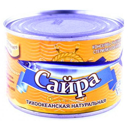 Сайра тихоокеанская Русский рыбный мир с добавлением масла (250 гр)