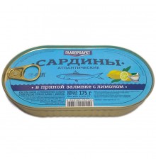 Сардины атлантические в пряной заливке с лимоном (175 гр) ж/б