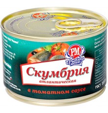 Скумбрия атлантическая Рыбное меню в томатном соусе (230 гр)