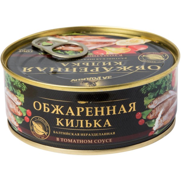 Килька балтийская неразделанная обжаренная в т/соусе За Родину (240 гр) Килька балтийская неразделанная обжаренная в т/соусе За Родину (240 гр)