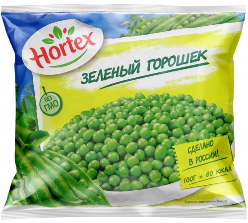 Горошек зеленый Hortex быстрозамороженный (400 гр)