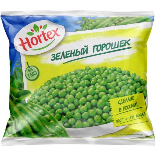 Горошек зеленый Hortex быстрозамороженный (400 гр)