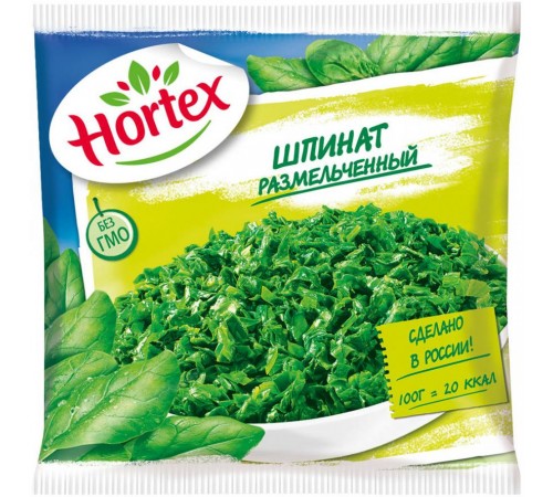 Шпинат размельченный Hortex быстрозамороженный (400 гр)