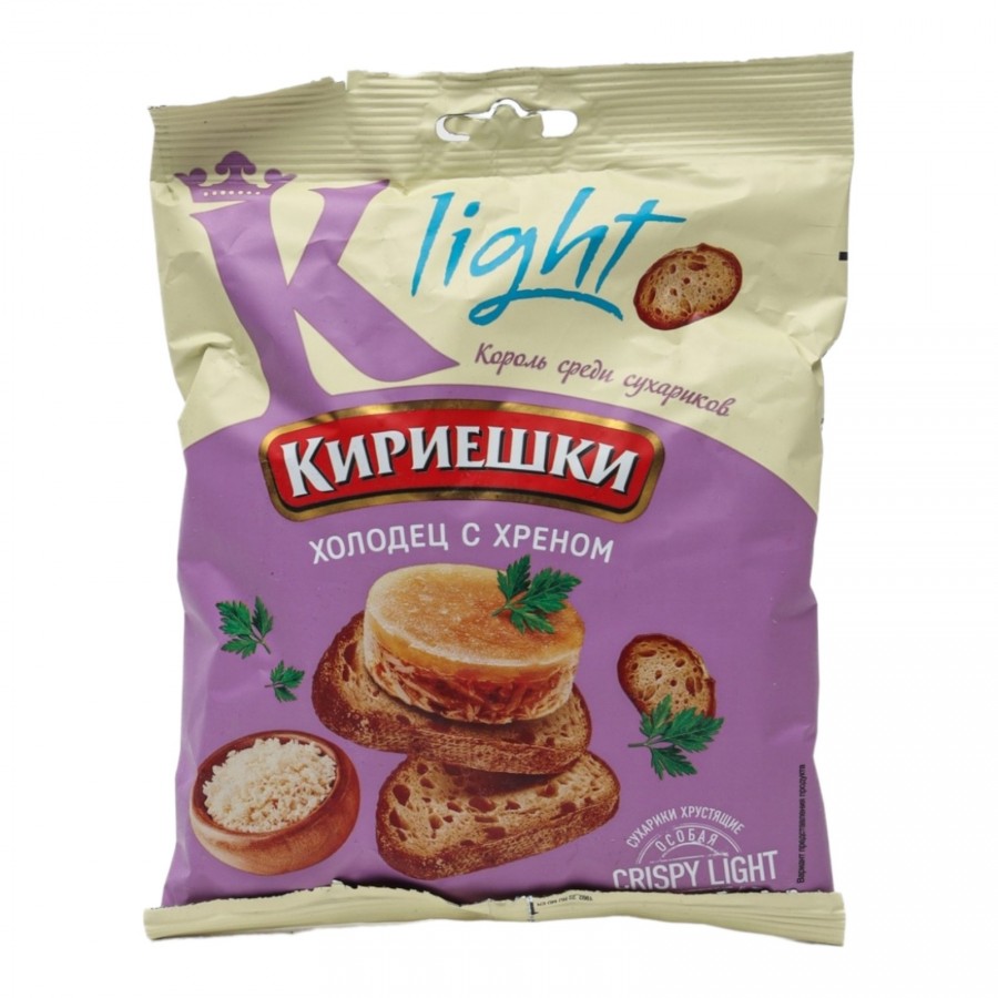 Сухарики Кириешки Light Холодец с хреном (80 гр) купить с доставкой по  Владикавказу и России | Alania-Market