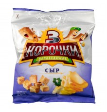 Сухарики пшеничные Три корочки со вкусом сыра (40 гр)