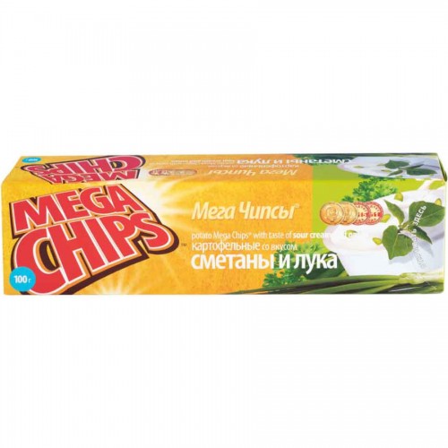 Чипсы Mega Chips Сметана и лук (100 гр)