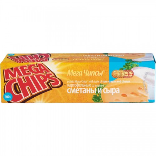 Чипсы Mega Chips Сметана и сыр (100 гр)
