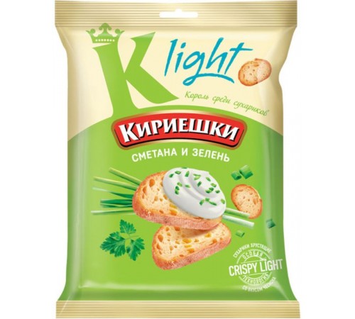 Сухарики Кириешки Light Сметана с зеленью (80 гр)