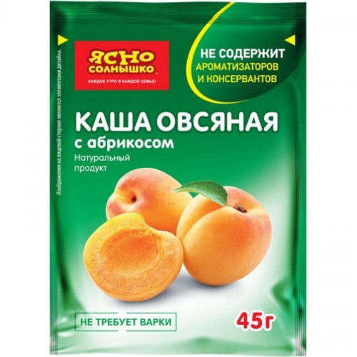 Каша овсяная Ясно Солнышко с абрикосом НТВ (45 гр)