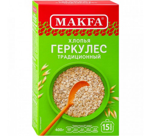 Хлопья овсяные Макфа Геркулес традиционный (400 гр)