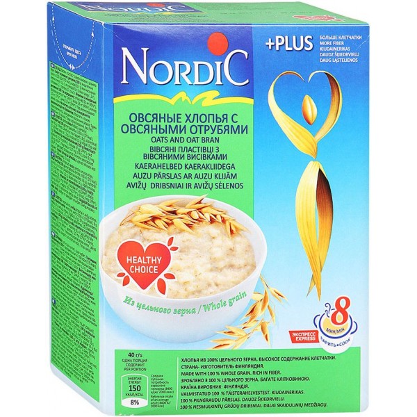 Хлопья овсяные с отрубями Nordic (600 гр)