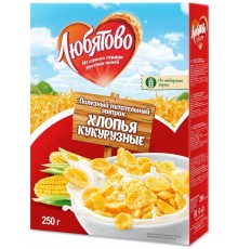 Хлопья кукурузные Любятово Готовый завтрак (250 гр)