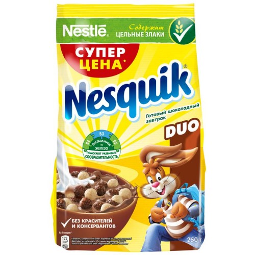 Шоколадные шарики Nestle Nesquik Duo (250 гр)
