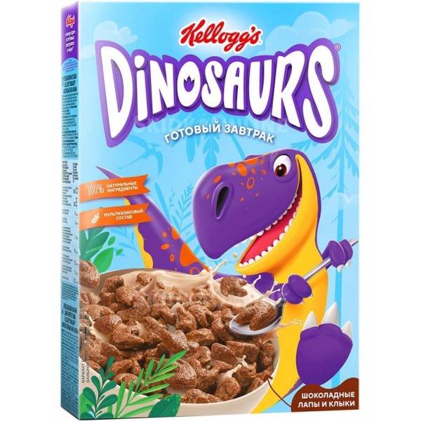 Готовый завтрак Kellogg's Dinosaurs Шоколадные лапы (220 гр) Готовый завтрак Kellogg's Dinosaurs Шоколадные лапы (220 гр)