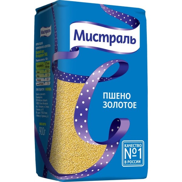 Пшено шлифованное Мистраль Золотое (900 гр) Пшено шлифованное Мистраль Золотое (900 гр)
