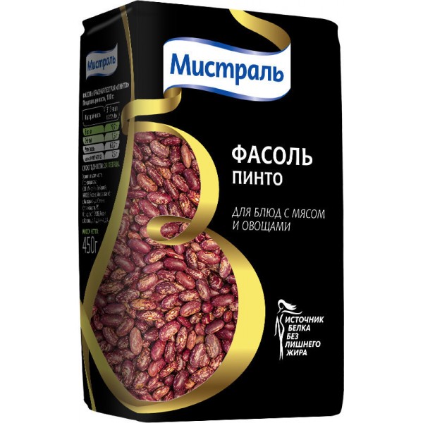 Фасоль Пинто красная пестрая Мистраль (450 гр) Фасоль Пинто красная пестрая Мистраль (450 гр)