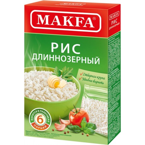 Рис длиннозерный Макфа для варки в пакетиках (6*66.5 гр)