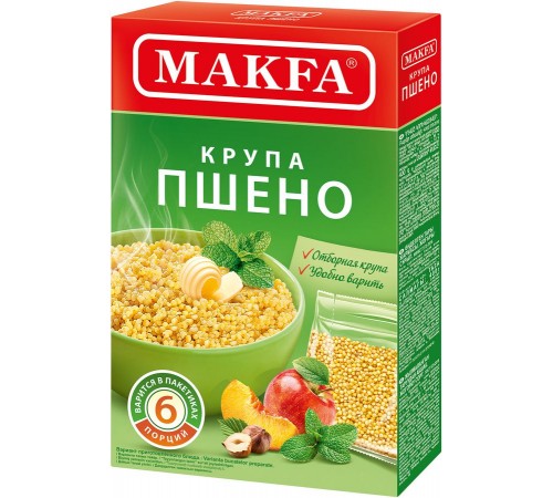 Пшено шлифованное Макфа для варки в пакетиках (6*66.5 гр)