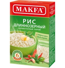 Рис длиннозерный пропаренный Макфа для варки в пакетиках (6*66.5 гр)