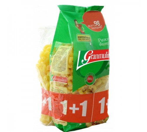 Макароны Granmulino Рожки витые 1+1 (700 гр)