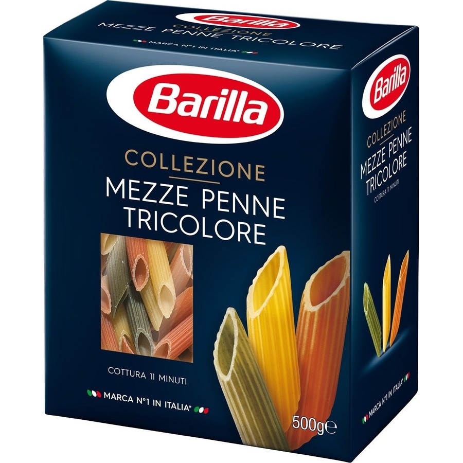 Макароны Barilla Mezze Penne Tricolore (500 гр) купить с доставкой по  Владикавказу и России | Alania-Market