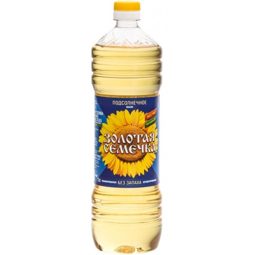 Масло подсолнечное Золотая семечка рафинированное в/сорт (1 л)