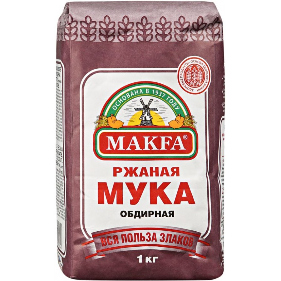 Мука Макфа ржаная обдирная (1 кг) купить с доставкой по Владикавказу и  России | Alania-Market