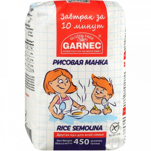 Рисовая манка Гарнец без глютена (450 гр)
