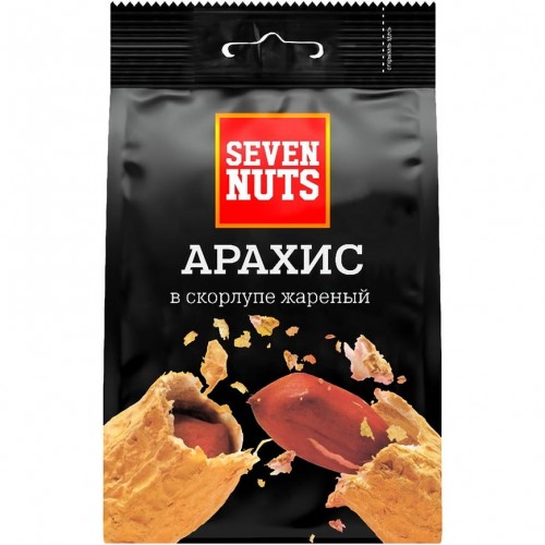 Арахис Seven Nuts в скорлупе жареный соленый (100 гр)