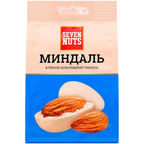 Миндаль Seven Nuts в белой шоколадной глазури (150 гр)