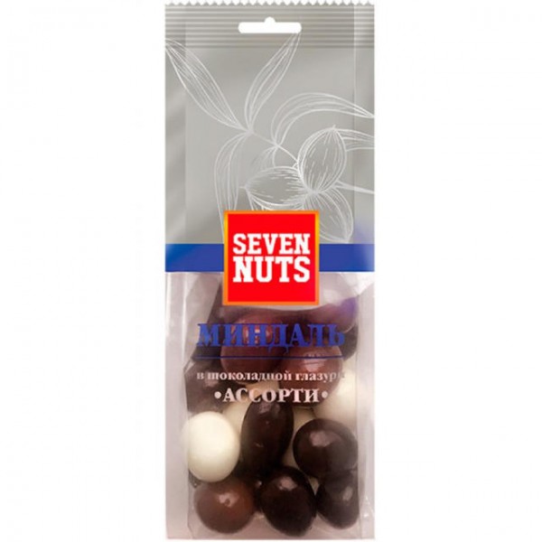 Миндаль Seven Nuts в шоколадной глазури Ассорти (150 гр) Миндаль Seven Nuts в шоколадной глазури Ассорти (150 гр)