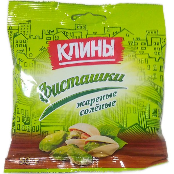 Фисташки Клинские снеки Жареные соленые (50 гр) Фисташки Клинские снеки Жареные соленые (50 гр)