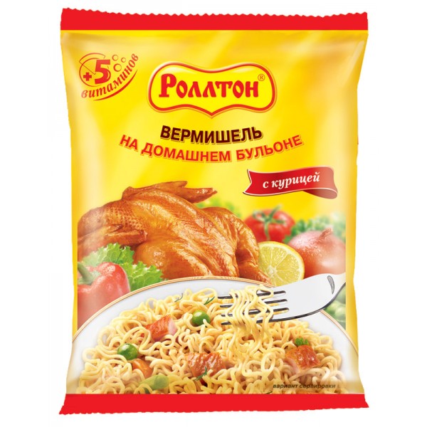 Вермишель Роллтон на домашнем бульоне с курицей (60 гр) Вермишель Роллтон на домашнем бульоне с курицей (60 гр)