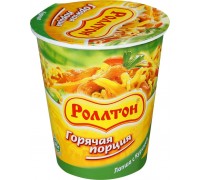 Лапша Роллтон Горячая порция Курица на домашнем бульоне (65 гр)