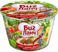 Лапша Биг Ланч Говядина с грибами и зеленью (90 гр)