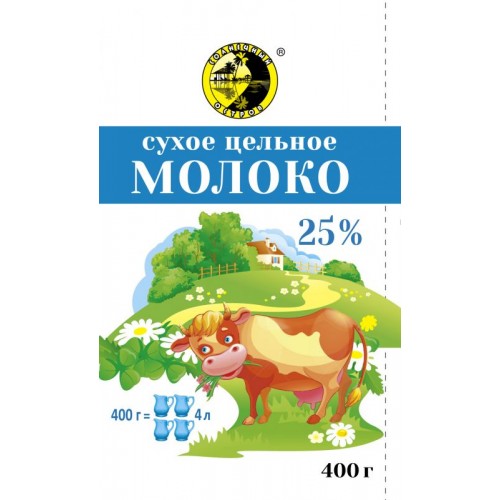 Молоко сухое Солнечный Остров цельное 25% (400 гр)